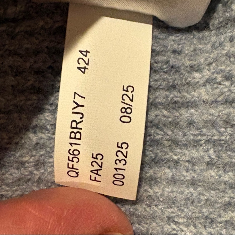 MICHAEL Michael Kors Chambray Waffle-Knit Cropped Sweater Large NWT - Picture 7 of 8